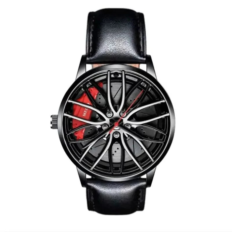 Fashion Men's Watch 42mm Rotating Dial Car Clock Stainless Steel Strap Sports Style 3Bar Quartz Movement Casual Watches Relojes