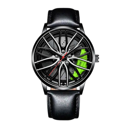 Fashion Men's Watch 42mm Rotating Dial Car Clock Stainless Steel Strap Sports Style 3Bar Quartz Movement Casual Watches Relojes