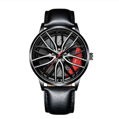 Fashion Men's Watch 42mm Rotating Dial Car Clock Stainless Steel Strap Sports Style 3Bar Quartz Movement Casual Watches Relojes
